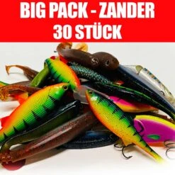 Jackson Big Pack Profi Zanderköder Angelset 6 Bis 14cm – Kunstköder Set – 30 Stück