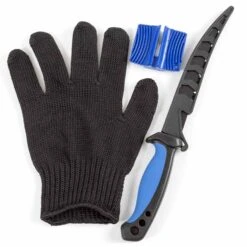 Fladen Filetierset – Filetiermesser + Messerschärfer + Schutzhandschuh