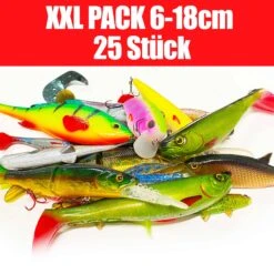 Jackson XXL Profi Angelset 6 Bis 18cm – Kunstköder Set Für Forelle Bis Hecht – 25 Stück