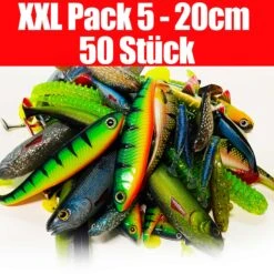 Jackson XXL Profi Angelset 6 Bis 16cm – Gummifisch Set Für Forelle Bis Hecht – 50 Stück