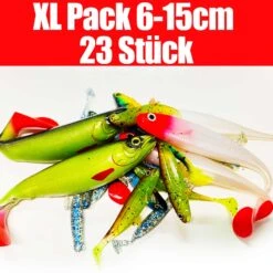 Jackson XL Profi Angelset 6 Bis 15cm – Gummifisch Set Für Forelle Bis Hecht – 23 Stück