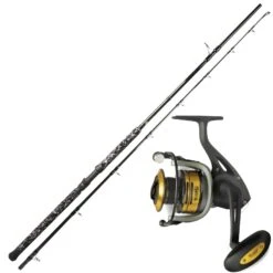 Wels Waller Angelset Zeck Welsrute Wallerrute Mit Black Cat Rolle - Combo No1